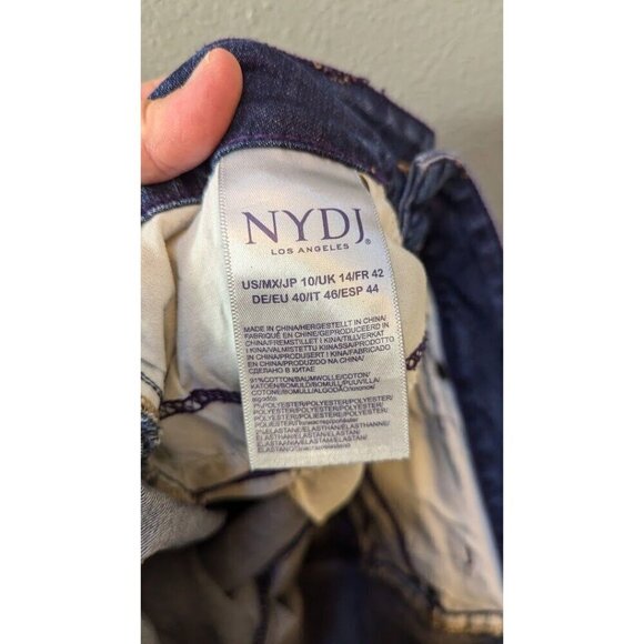 NYDJ Women's Alina Denim Jeans Cuffed Floral Embroidered Ankle Size 10 - Picture 6 of 6